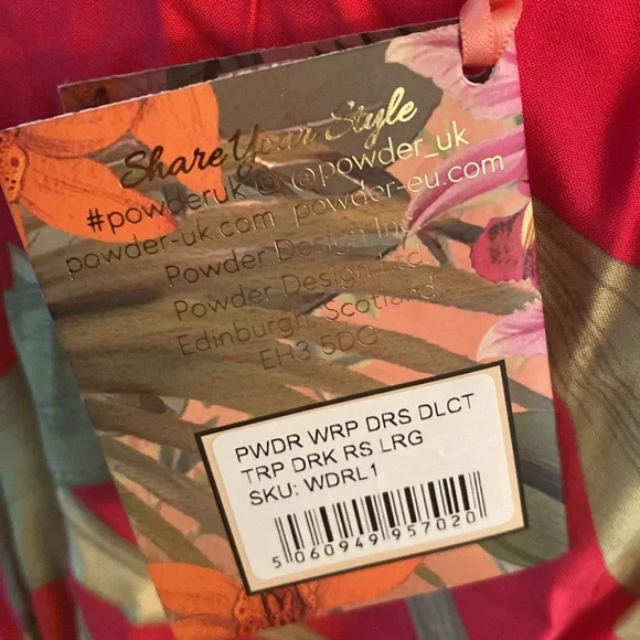 POWDER limited edition tropical wrap dress size large NWT - Picture 12 of 16